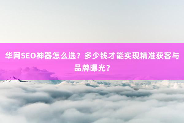 华网SEO神器怎么选？多少钱才能实现精准获客与品牌曝光？