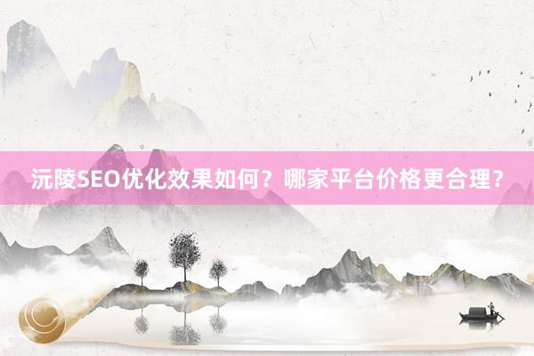 沅陵SEO优化效果如何？哪家平台价格更合理？