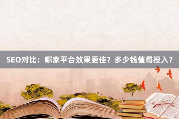 SEO对比：哪家平台效果更佳？多少钱值得投入？