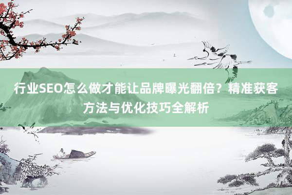 行业SEO怎么做才能让品牌曝光翻倍？精准获客方法与优化技巧全解析