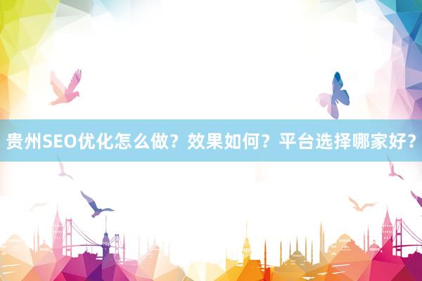 贵州SEO优化怎么做？效果如何？平台选择哪家好？