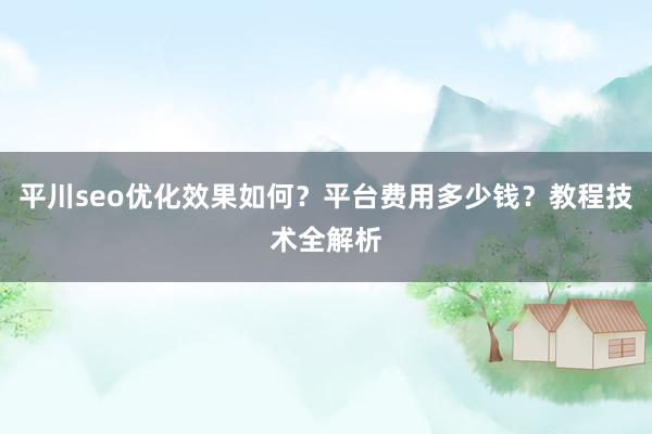 平川seo优化效果如何？平台费用多少钱？教程技术全解析