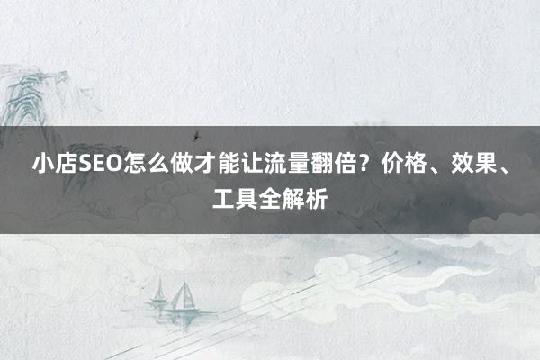 小店SEO怎么做才能让流量翻倍？价格、效果、工具全解析