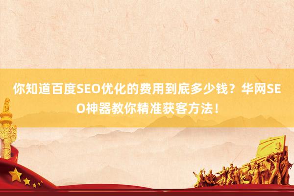 你知道百度SEO优化的费用到底多少钱？华网SEO神器教你精准获客方法！