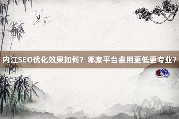 内江SEO优化效果如何？哪家平台费用更低更专业？