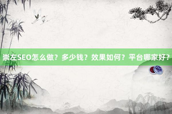 崇左SEO怎么做？多少钱？效果如何？平台哪家好？
