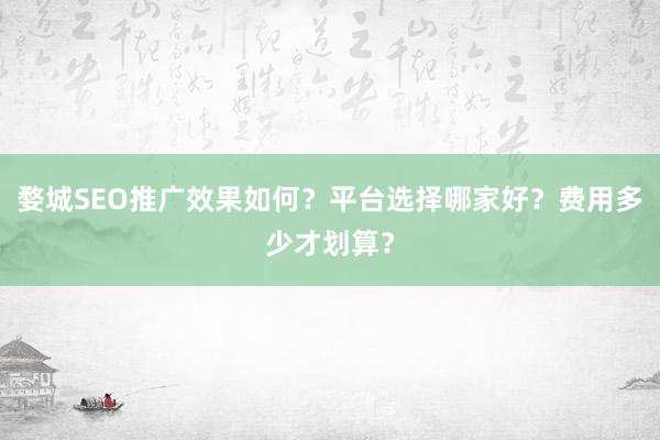 婺城SEO推广效果如何？平台选择哪家好？费用多少才划算？
